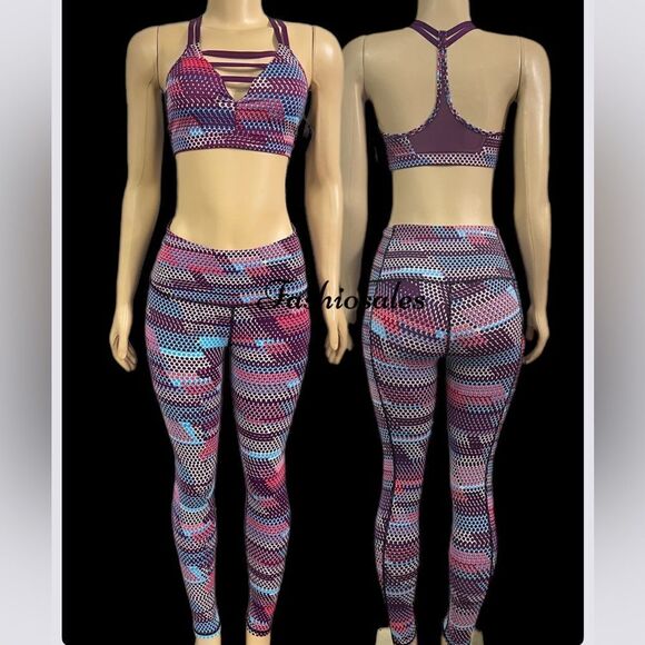 Victoria Secret Sports Set knockout Tight Leggings & Matching Bra multicolor S